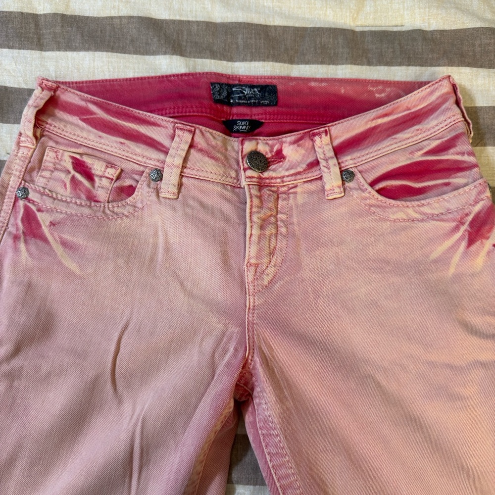 Silver Jeans Co Pink Wash Skinny Jeans | W29 L31 | Y2K